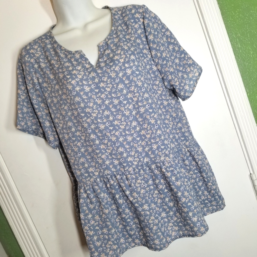 DR2 Size S Boho Blouse Light Blue color